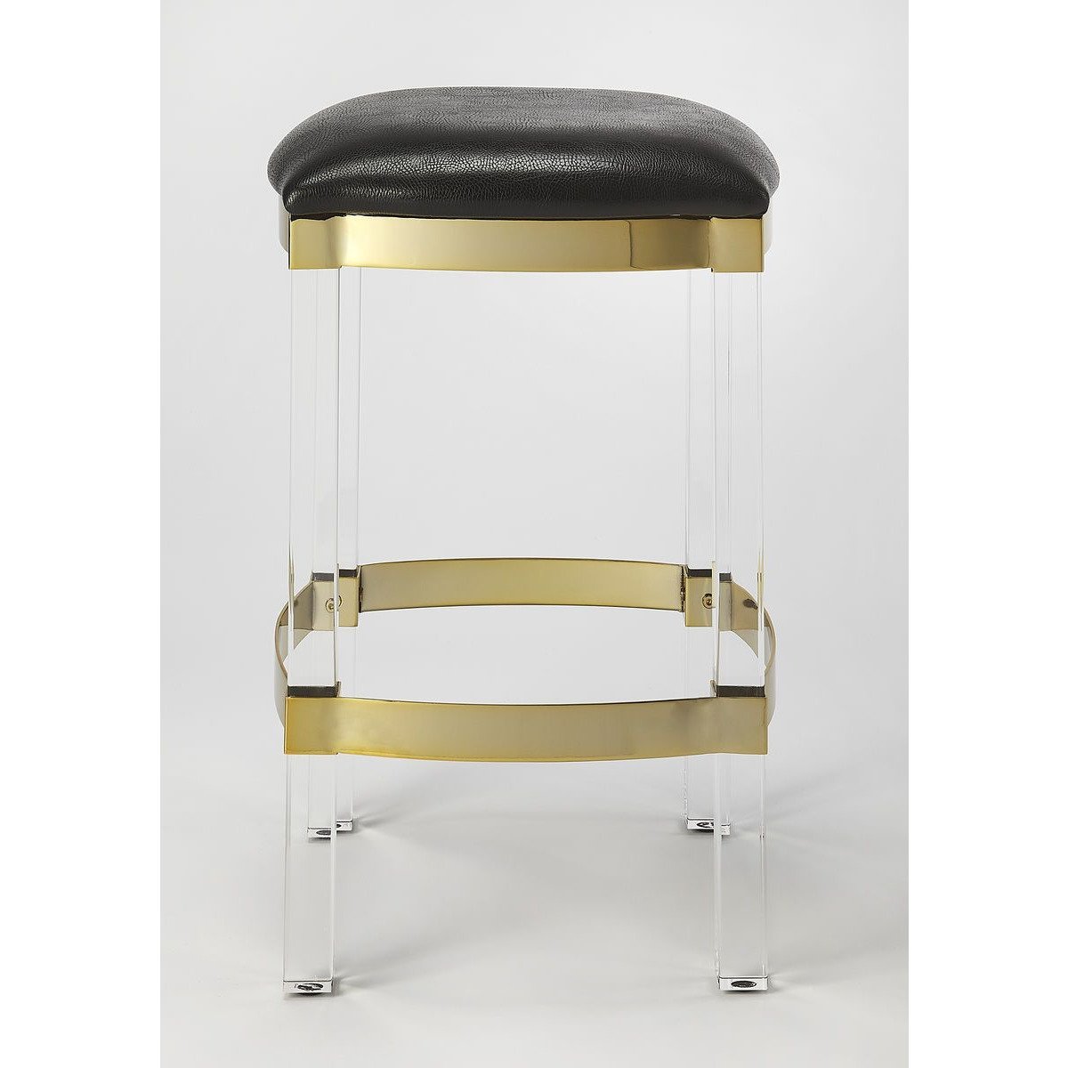 Butler Specialty 5322034 Jordan Acrylic and Black Leather Counter Stool