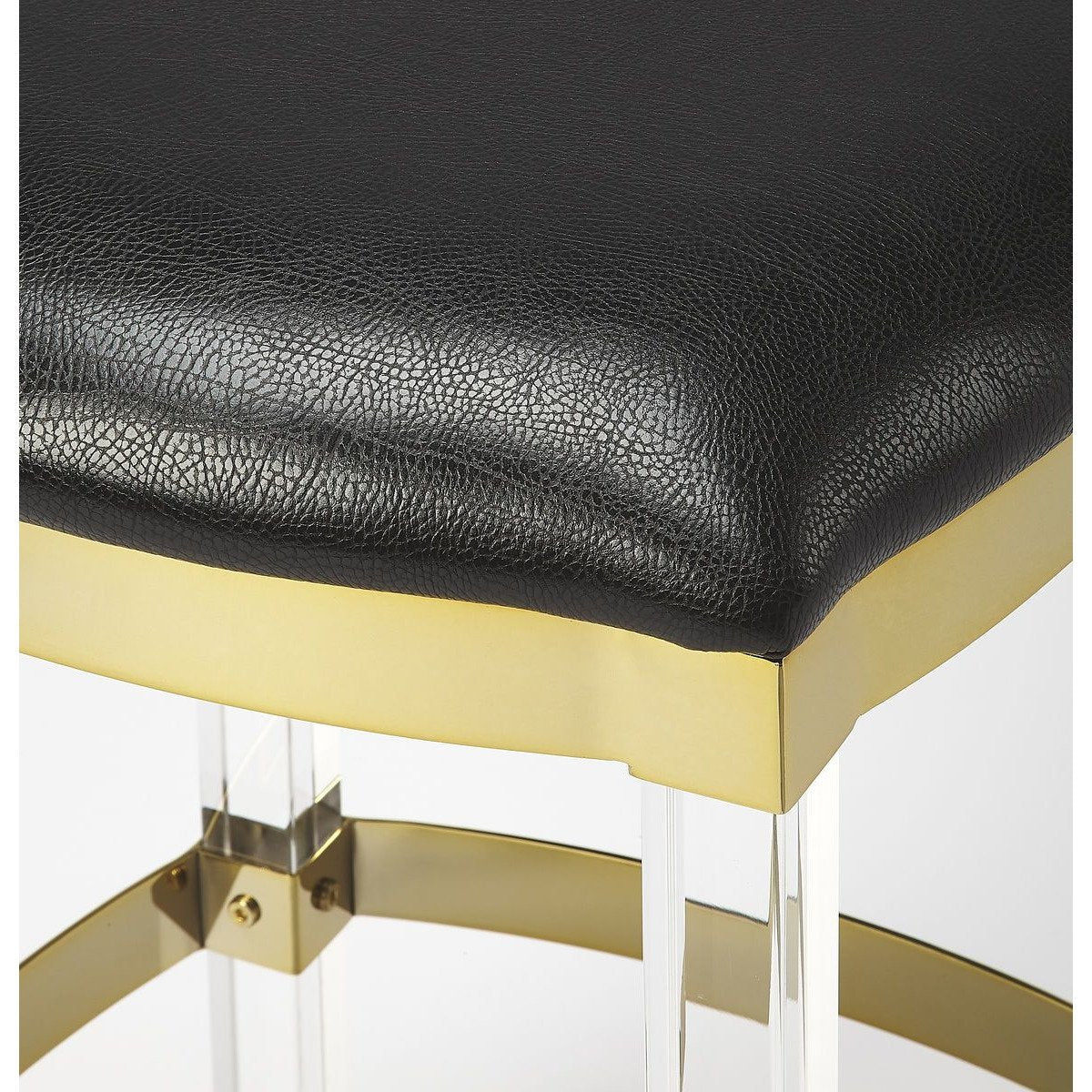Butler Specialty 5322034 Jordan Acrylic and Black Leather Counter Stool