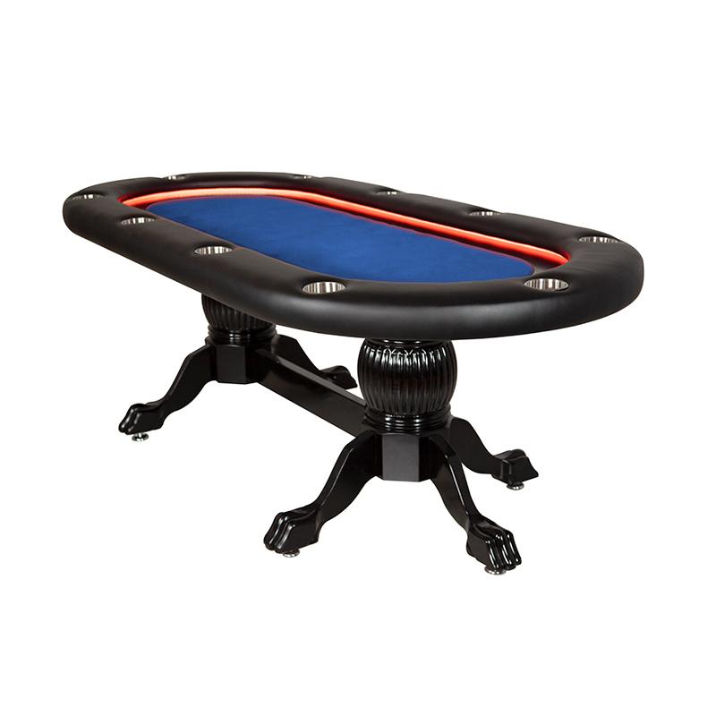 BBO Elite Alpha LED Poker Table Blue Velveteen