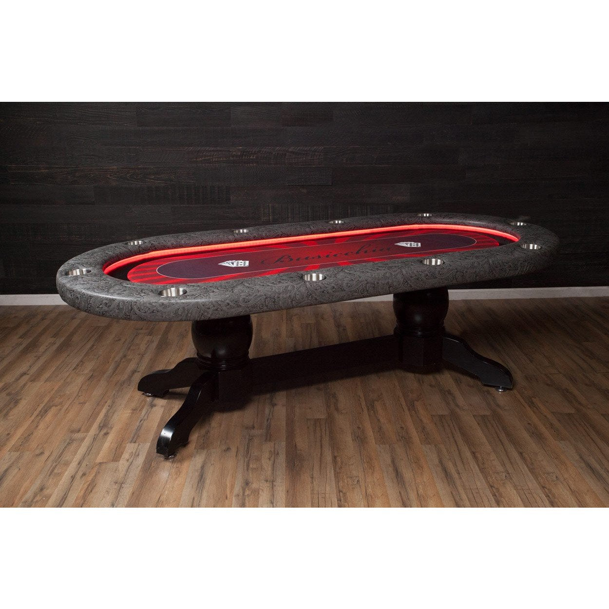 BBO Elite Alpha LED Poker Table Custom Bussicchia Paisly Smart wifi remote