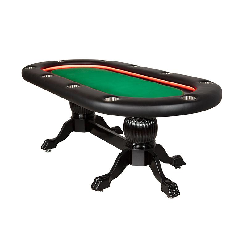 BBO Elite Alpha LED Poker Table Green Velveteen