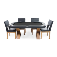 Thumbnail for BBO Helmsley Poker Table Dealers Cut Black and Chairs