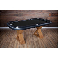Thumbnail for BBO Helmsley Poker Table Rustic Wood Dealers Cut Speed Suited Black