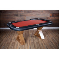 Thumbnail for BBO Helmsley Poker Table Rustic Wood Dealers Cut Speed Suited Red