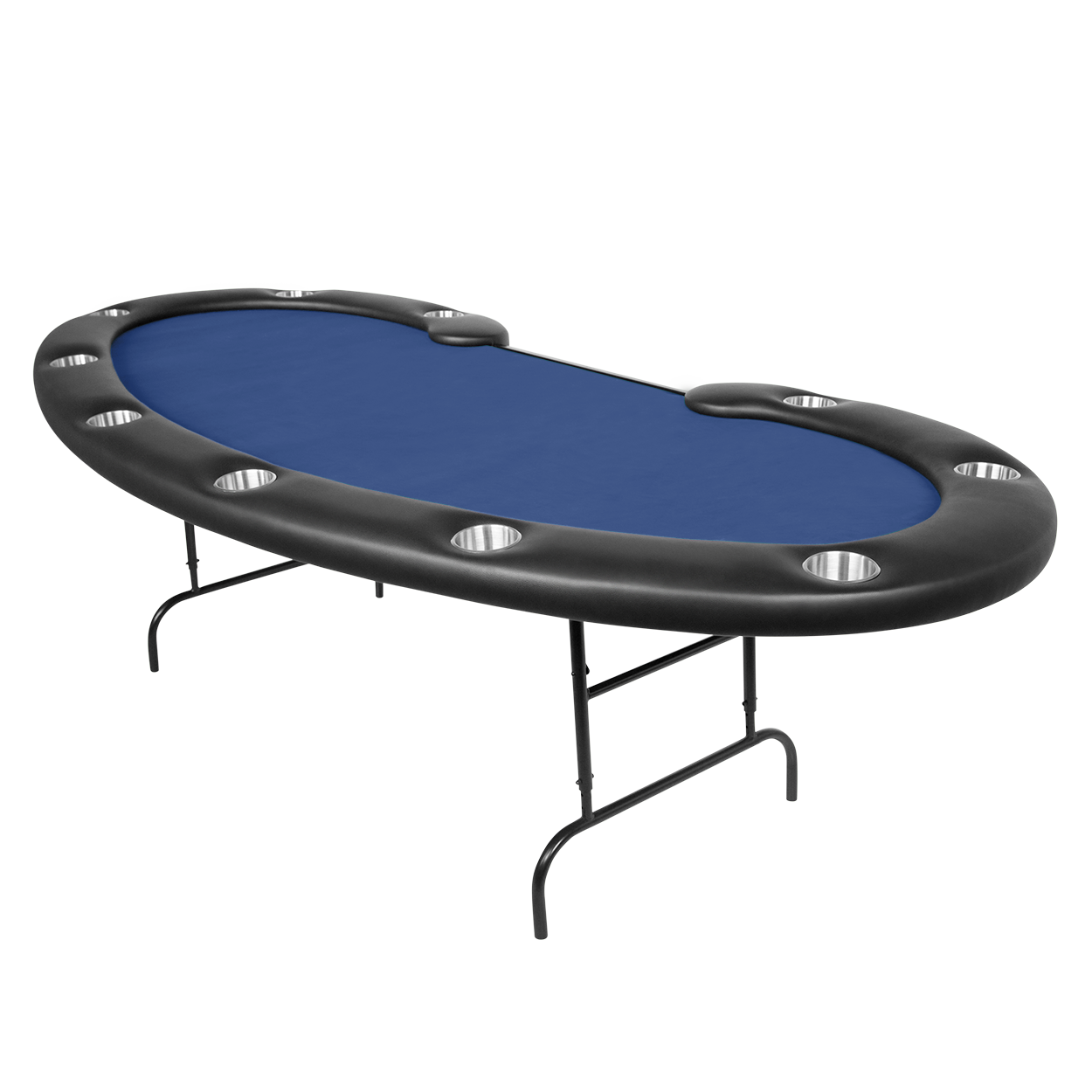 BBO POKER TABLE PRESTIGE BLUE VELVETEEN WITH CUP HOLDER