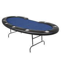 Thumbnail for BBO POKER TABLE PRESTIGE BLUE VELVETEEN WITH CUP HOLDER