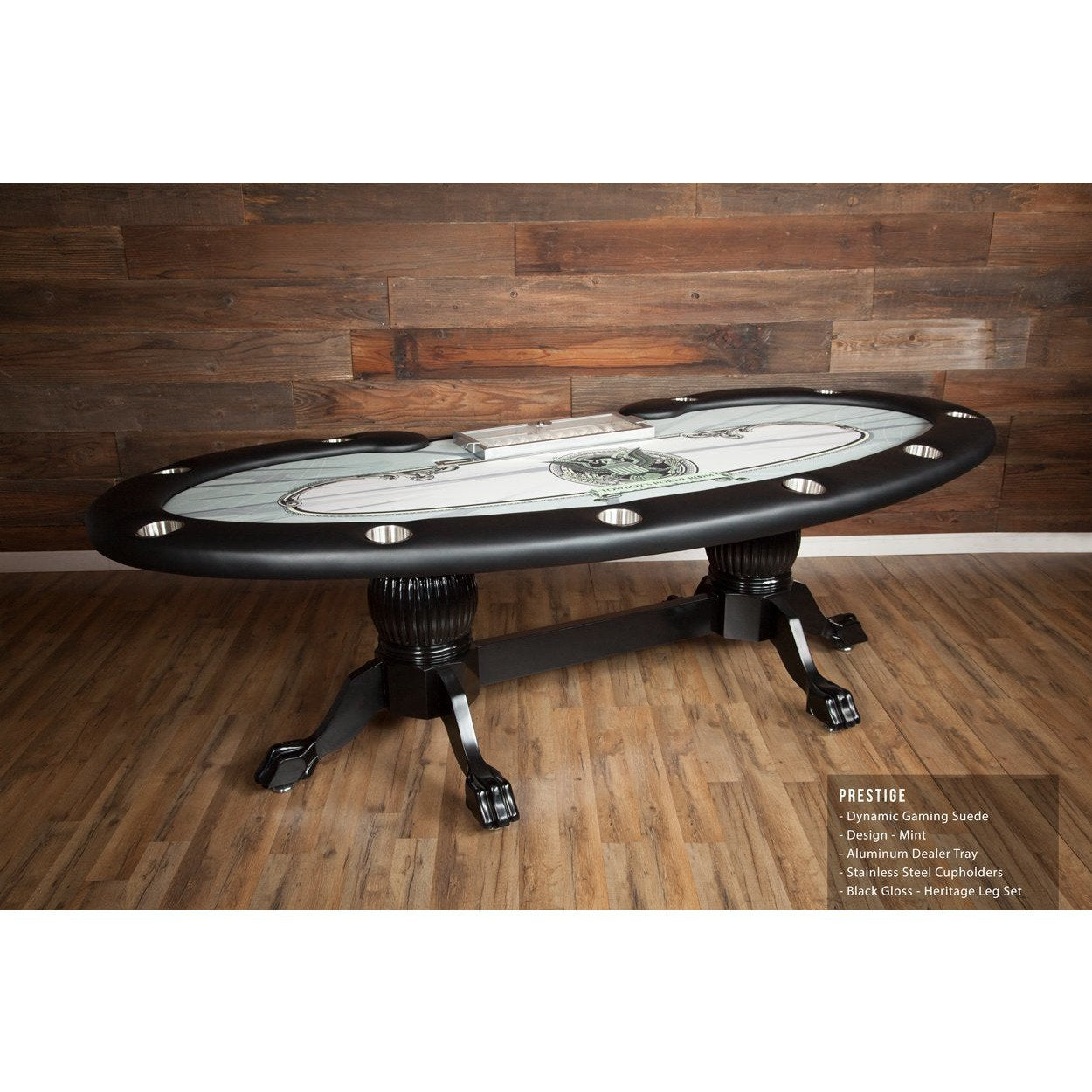 BBO POKER TABLE PRESTIGE CUSTOM MINT LHD FURNITURE LEGS