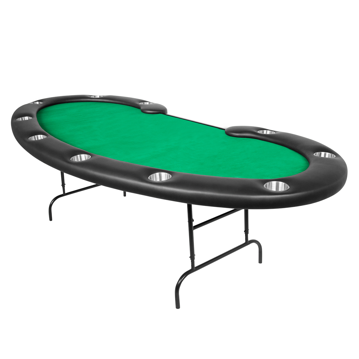 BBO POKER TABLE PRESTIGE GREEN VELVETEEN WITH CUP HOLDER