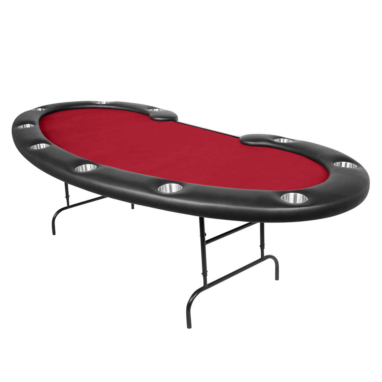 BBO POKER TABLE PRESTIGE RED VELVETEEN WITH CUP HOLDER
