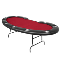Thumbnail for BBO POKER TABLE PRESTIGE RED VELVETEEN WITH CUP HOLDER