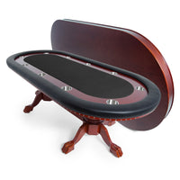 Thumbnail for BBO Rockwell Poker Table Mahogany Velveteen Black Dining Top