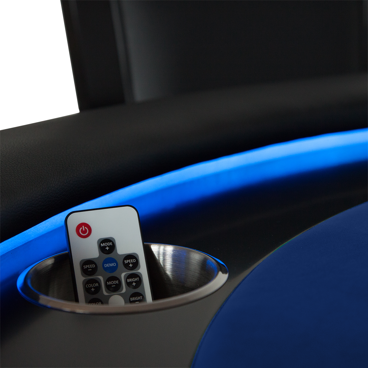 BBO The Ginza LED Poker Table Blue Velveteen Cloth Remote