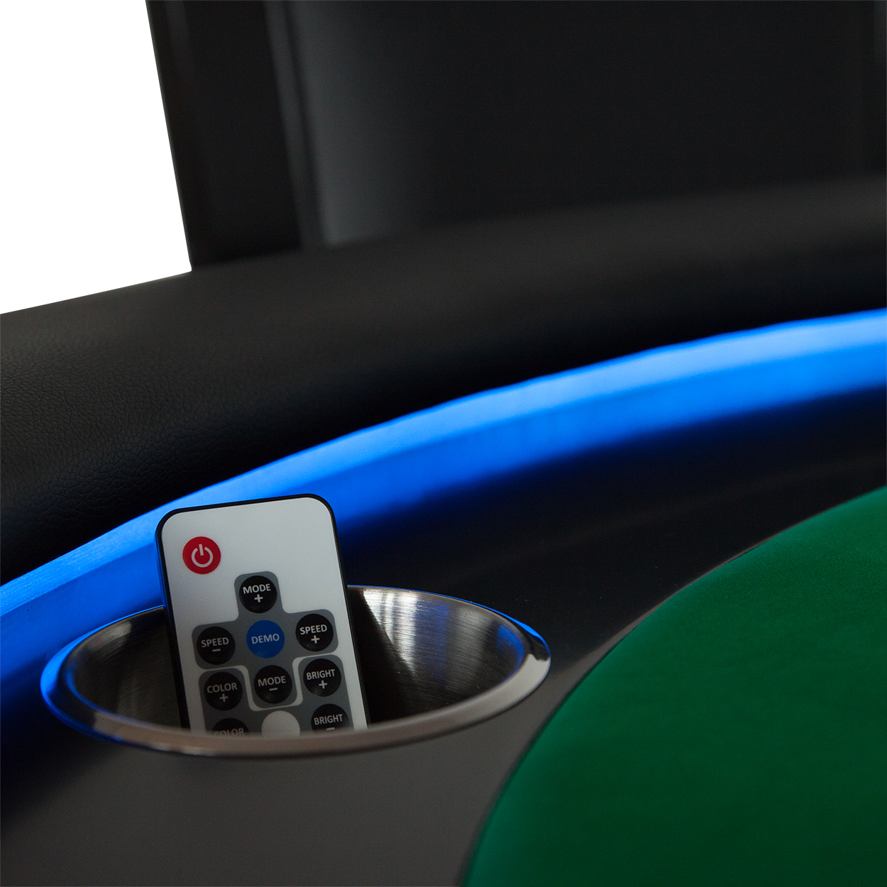 BBO The Ginza LED Poker Table Green Velveteen Cloth Remote