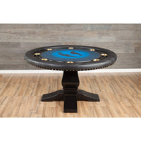 Thumbnail for BBO The Nighthawk Poker Table Custom Design Brass Midnight Black
