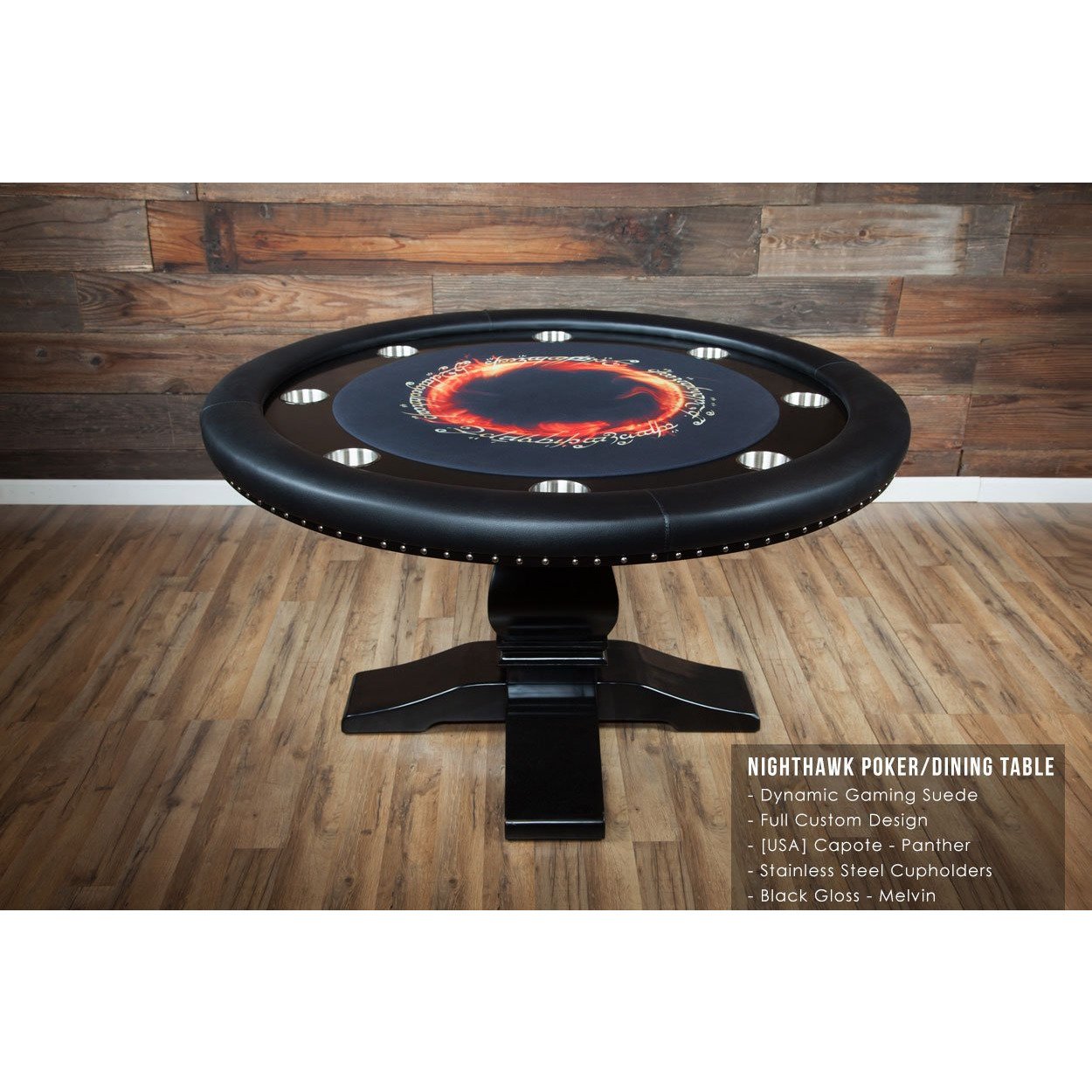 BBO The Nighthawk Poker Table Custom Design Melvin leg LOTR Fire