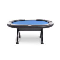 Thumbnail for BBO X2 Mini Poker Table Black Speed Suit Dealer Cut Blue
