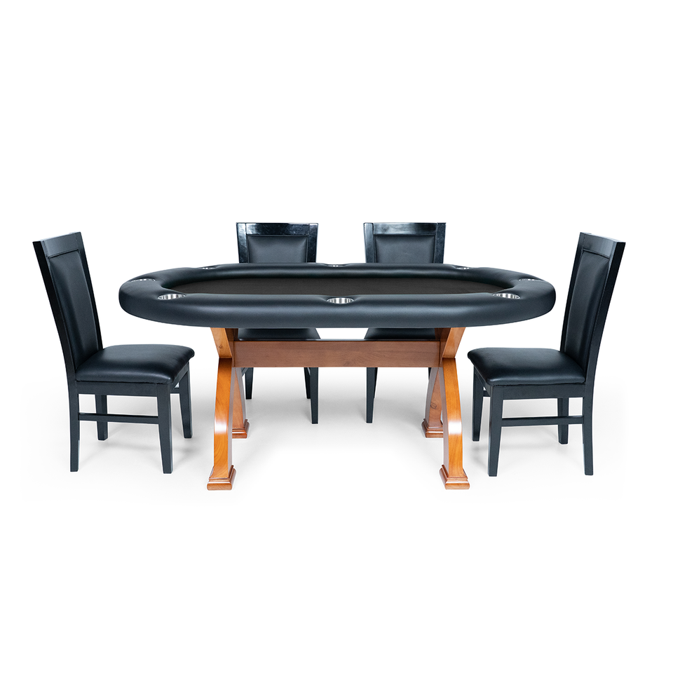 BBO X2 Mini Poker Table Cherry Black With BBO Classic Chairs