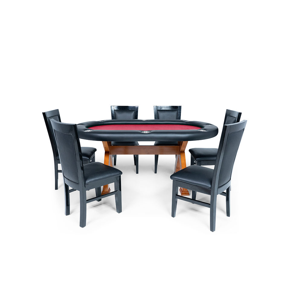 BBO X2 Mini Poker Table Cherry Red With BBO Classic Chairs