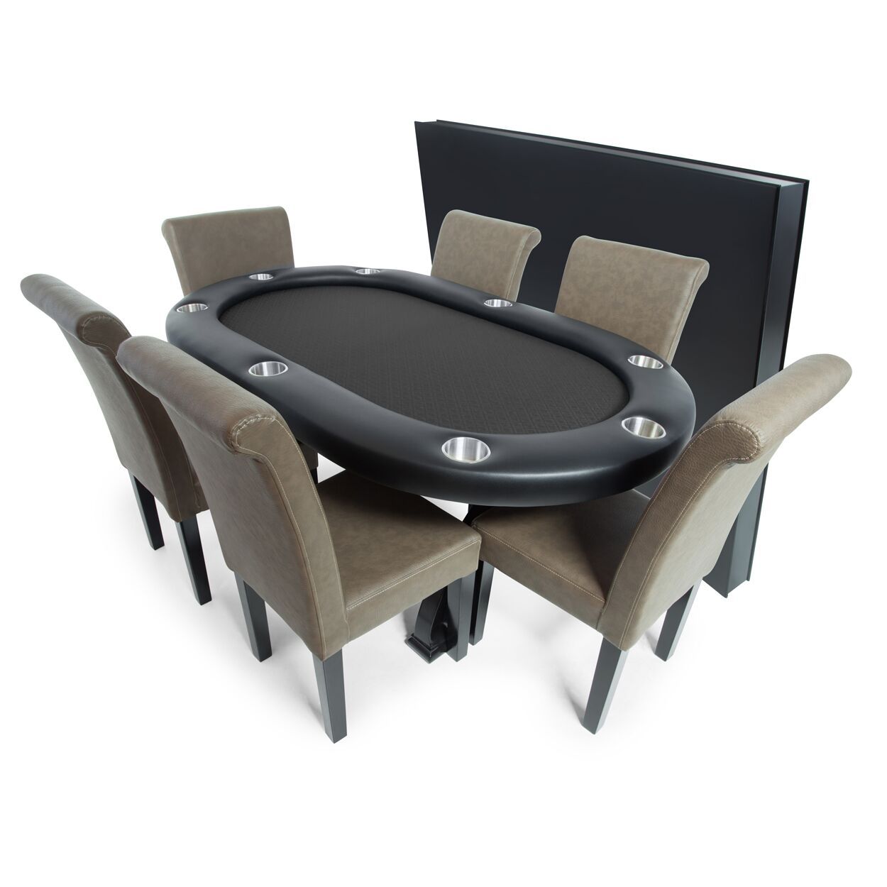 BBO X2 Mini Poker Table Full Armrest Black With Premium Lounge Chairs