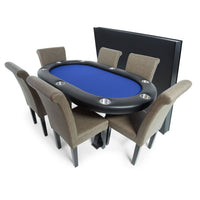 Thumbnail for BBO X2 Mini Poker Table Full Armrest Blue With Premium Lounge Chairs