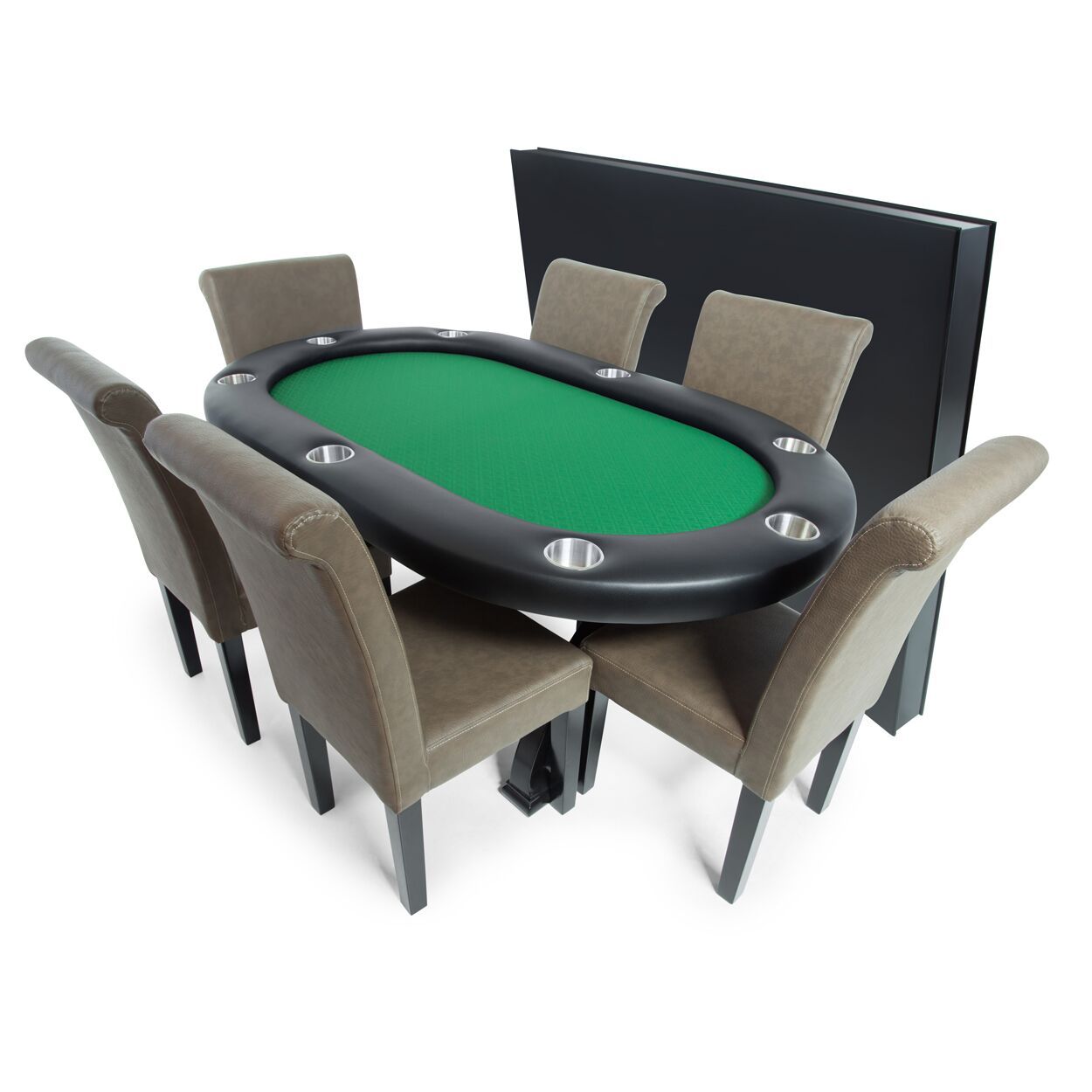 BBO X2 Mini Poker Table Full Armrest Green With Premium Lounge Chairs