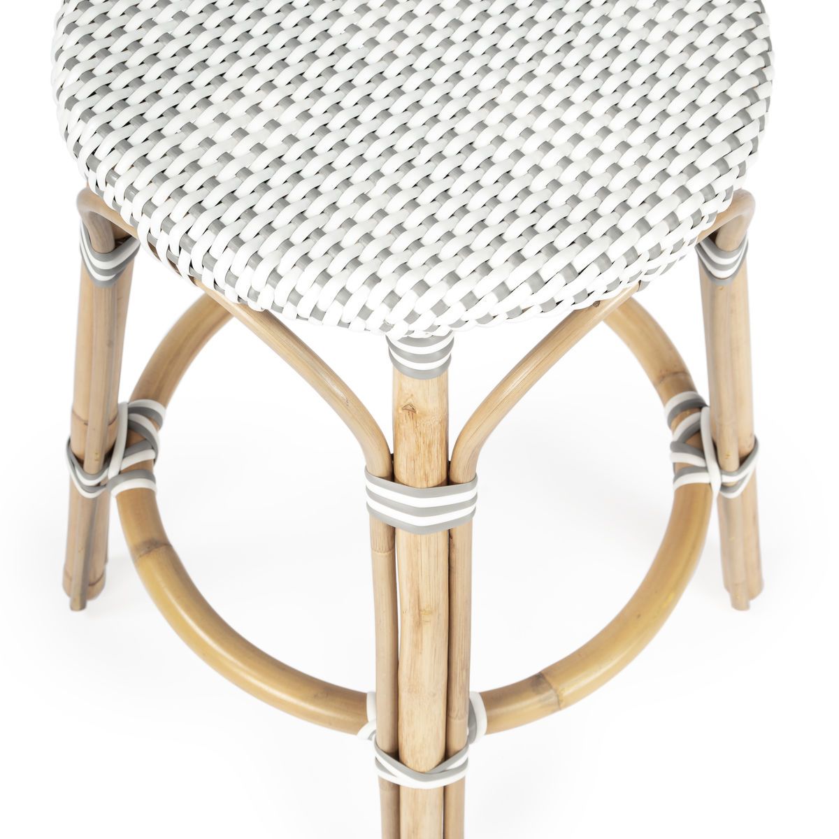Butler Designers Edge 9371329 Counter Stool Rattan Grey White