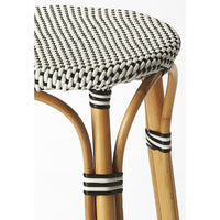 Thumbnail for Butler Designers Edge Backless Barstool 9370295 Black White Rattan
