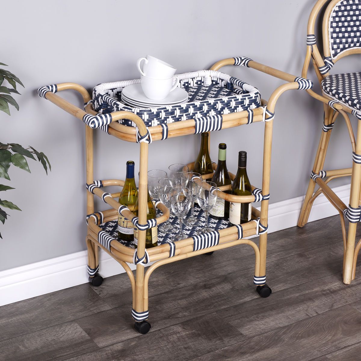 Butler Specialty Selena Rattan Bar Car