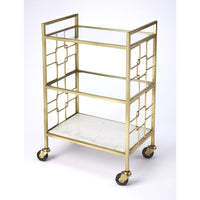 Thumbnail for Butler Specialty 5347402 Arcadia Polished Gold Bar Cart