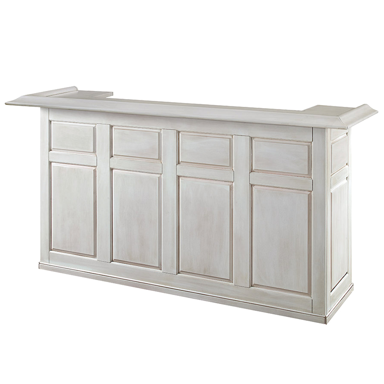 RAM game room DBAR84 ancient white home bar angled