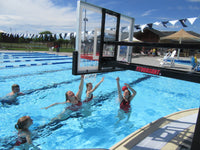 Thumbnail for First Team HydroShot Adjustable Poolside Basketball Goal Series in Public pool