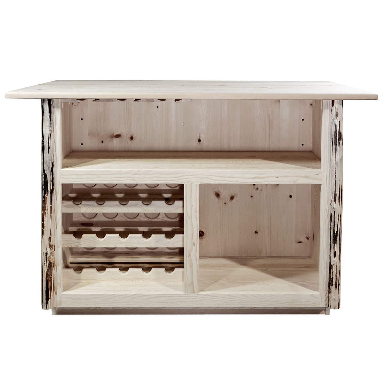 Montana Collection Deluxe Bar with Foot Rail MWBWRD Ready Finish Drawers