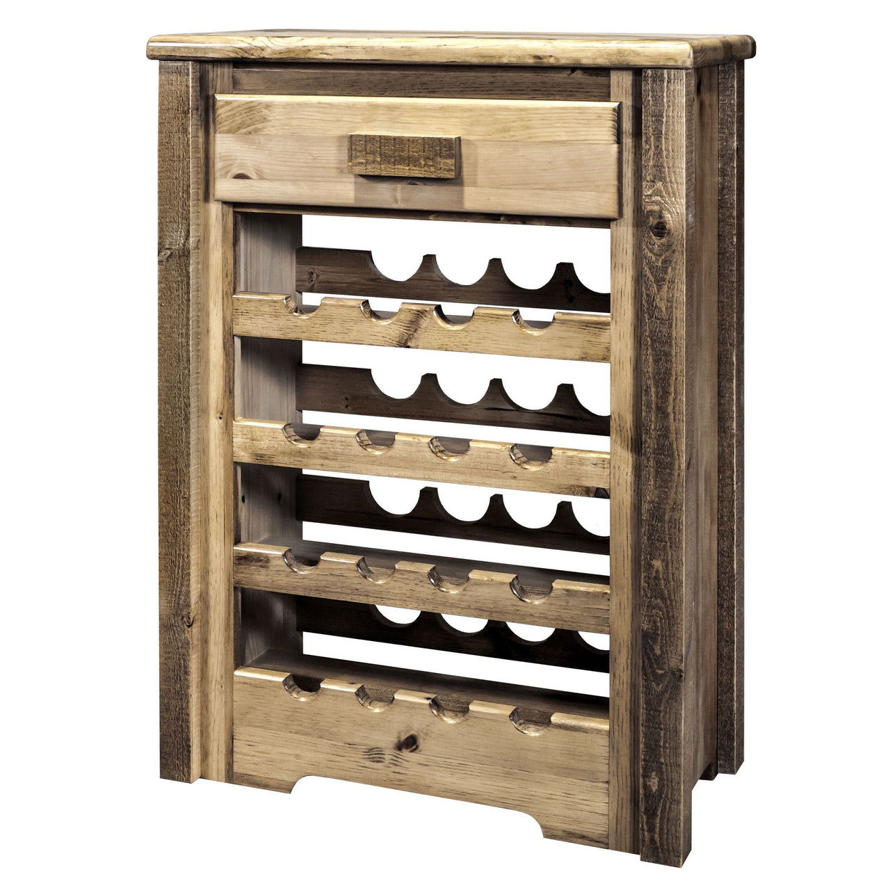 The Montana Homestead MWHCWRSL Wine Cabinet Stain and Lacquer Finish Left