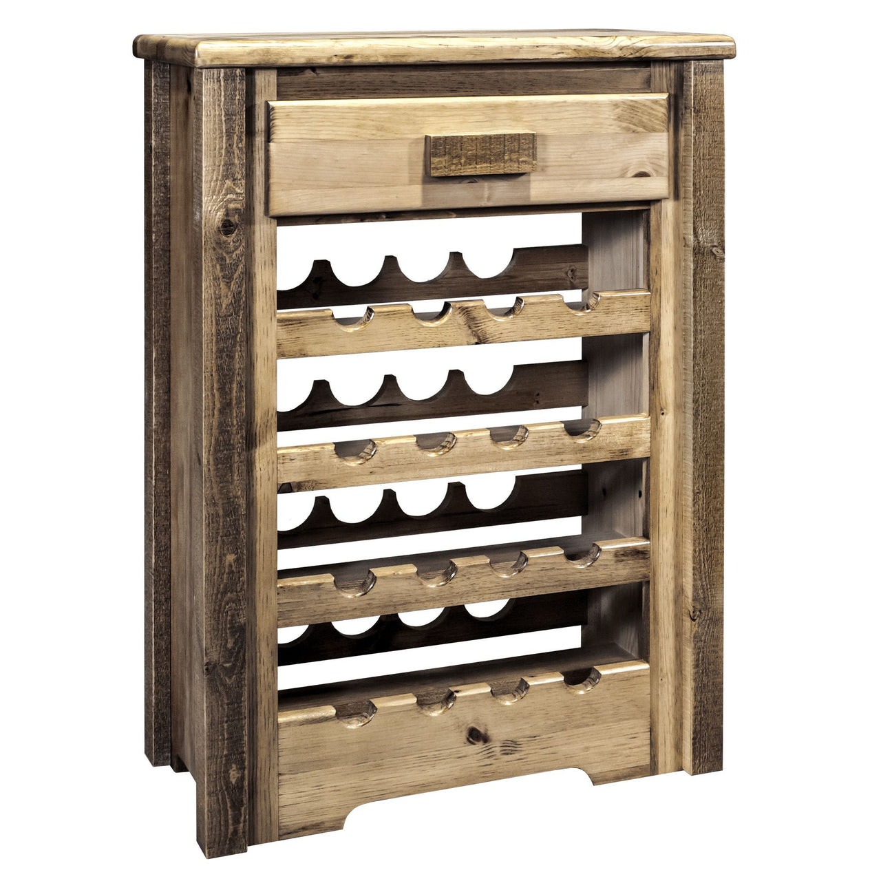 The Montana Homestead MWHCWRSL Wine Cabinet Stain and Lacquer Finish Right