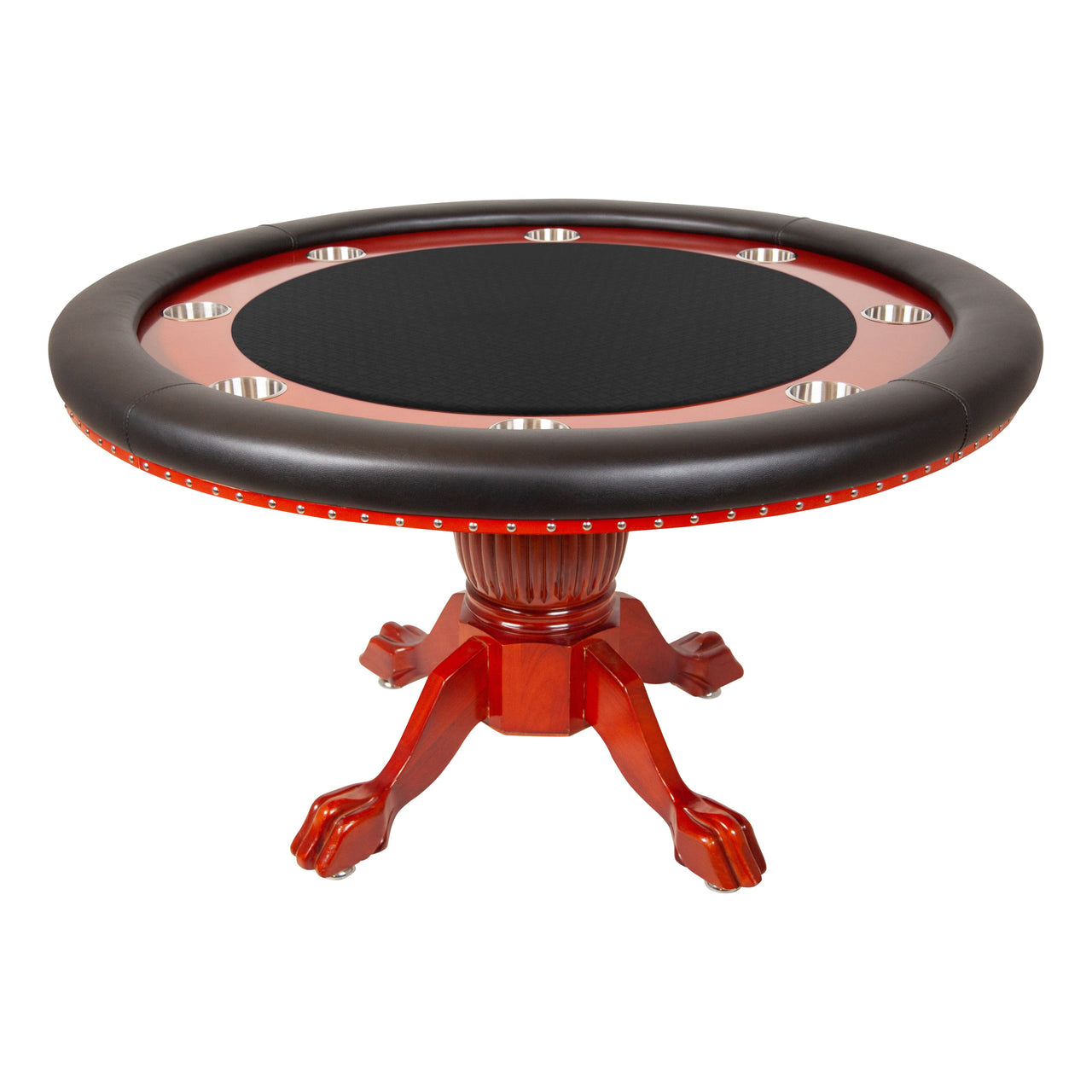 BBO Nighthawk Poker Table Mahogany Fat Track Suited Speed Black
