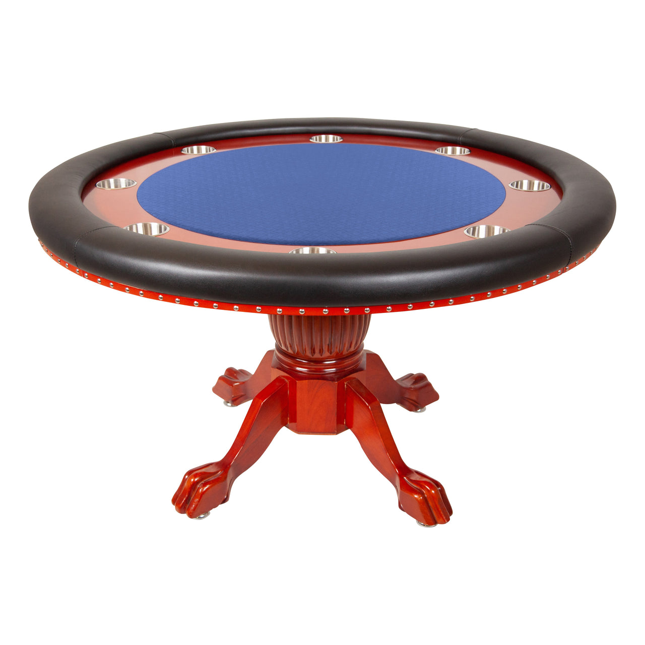 BBO Nighthawk Poker Table Mahogany Fat Track Suited Speed Blue