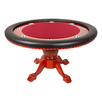 Thumbnail for BBO Nighthawk Poker Table Mahogany Fat Track Suited Speed Red