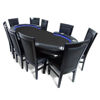 Thumbnail for BBO The Lumen DH Poker Table Black Velveteen With Classic BBO Chairs
