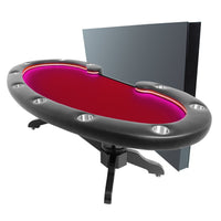 Thumbnail for BBO The Lumen HD Poker Table Suited Speed Red With Dining Top