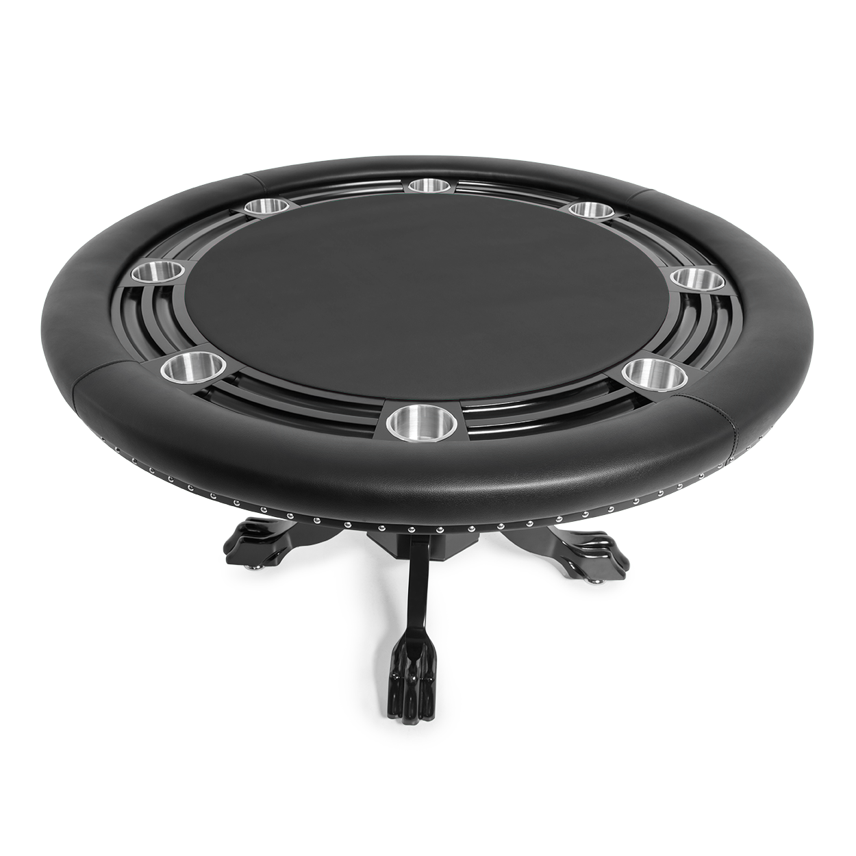 BBO The Nighthawk Poker Table Black Duke Pedestal Leg Velveteen Black