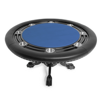 Thumbnail for BBO The Nighthawk Poker Table Black Duke Pedestal Leg Velveteen Blue