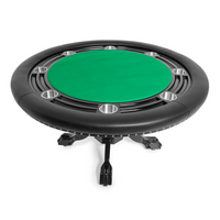Thumbnail for BBO The Nighthawk Poker Table Black Duke Pedestal Leg Velveteen Green