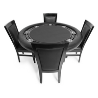 Thumbnail for BBO The Nighthawk Poker Table Black Leg Velveteen Black And BBO Chair