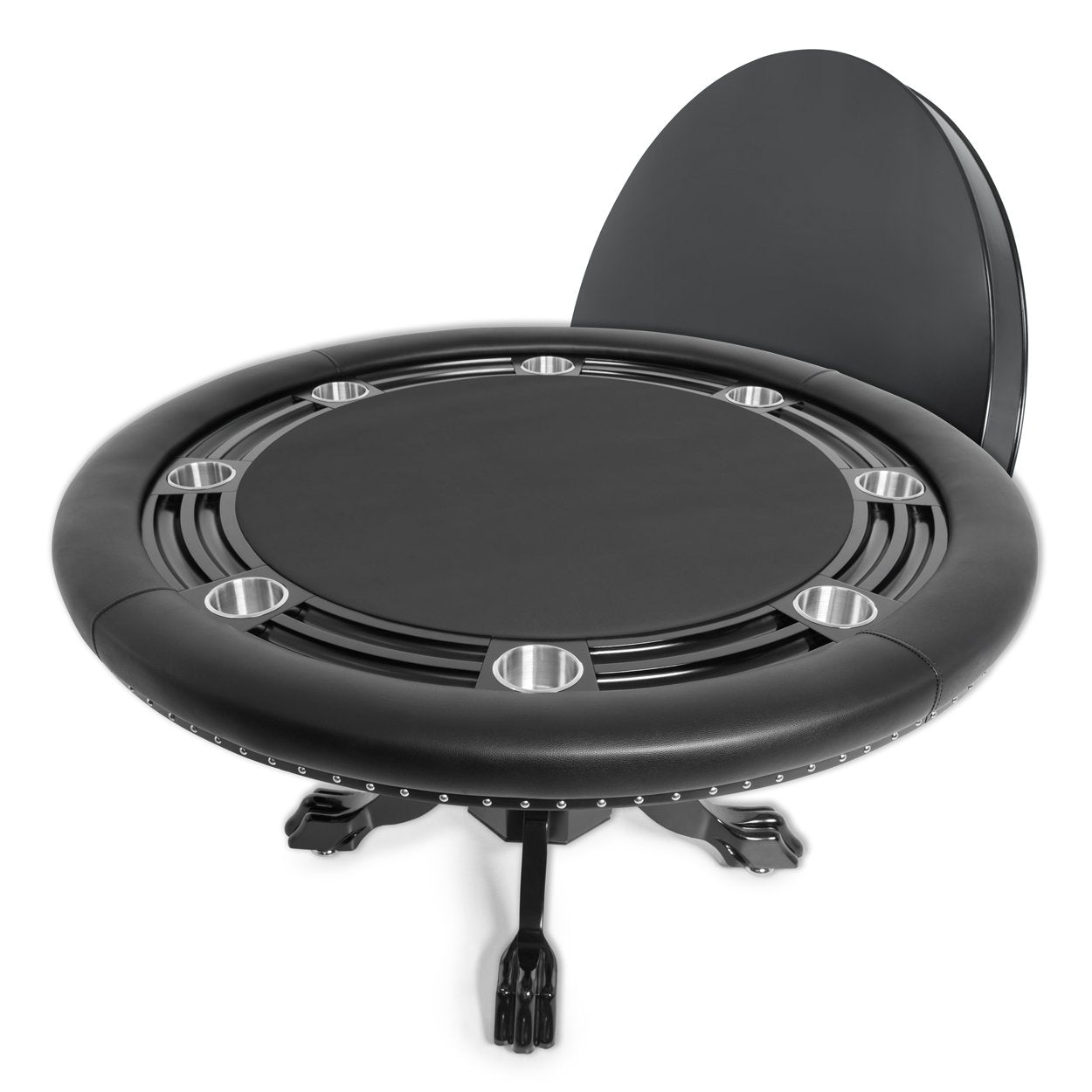 BBO The Nighthawk Poker Table Black Leg Velveteen Black Dining Top