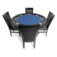 Thumbnail for BBO The Nighthawk Poker Table Black Leg Velveteen Blue And BBO Chair