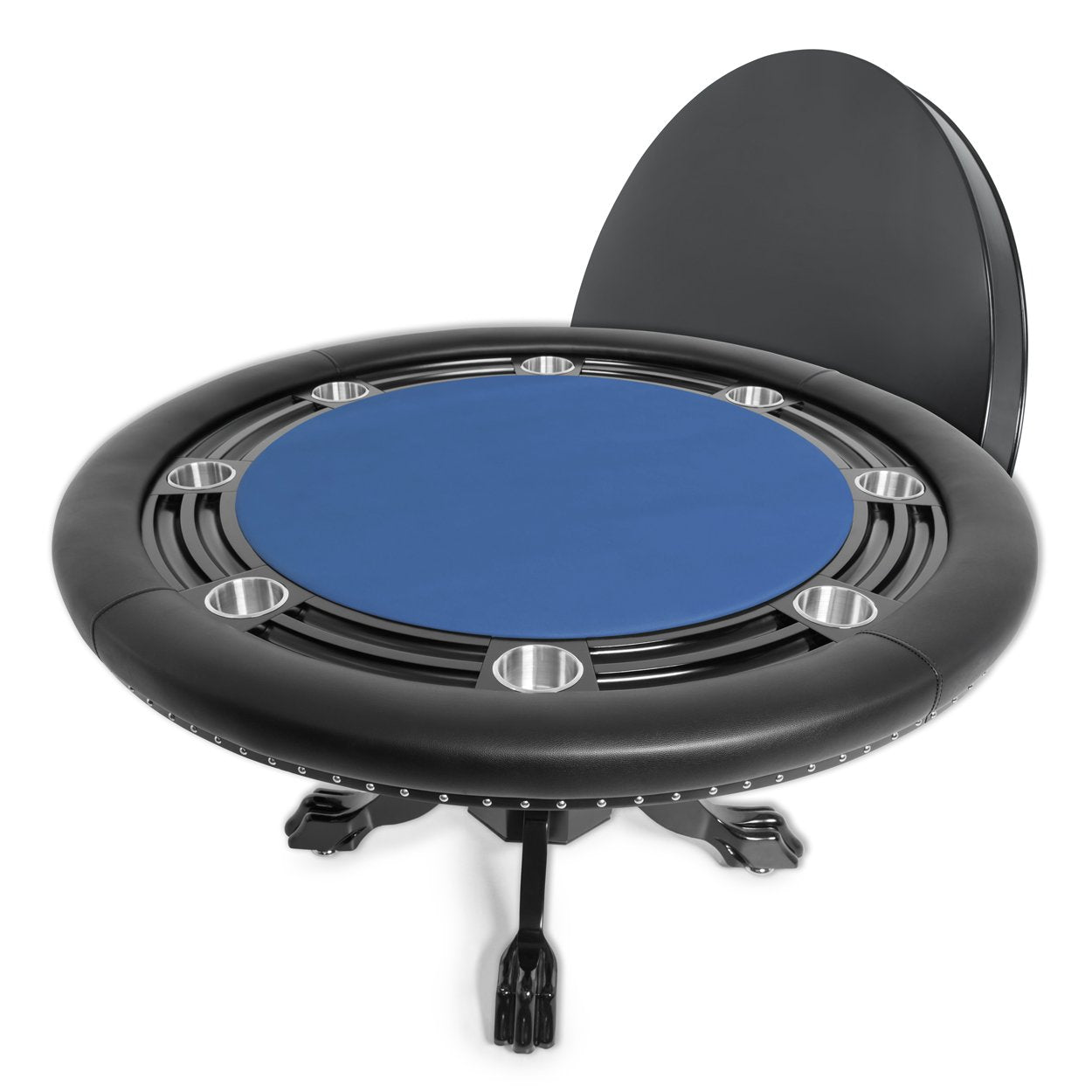 BBO The Nighthawk Poker Table Black Leg Velveteen Blue Dining Top