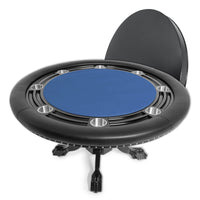 Thumbnail for BBO The Nighthawk Poker Table Black Leg Velveteen Blue Dining Top