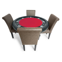 Thumbnail for BBO The Nighthawk Poker Table Black Leg Velveteen Red And BBO Chair