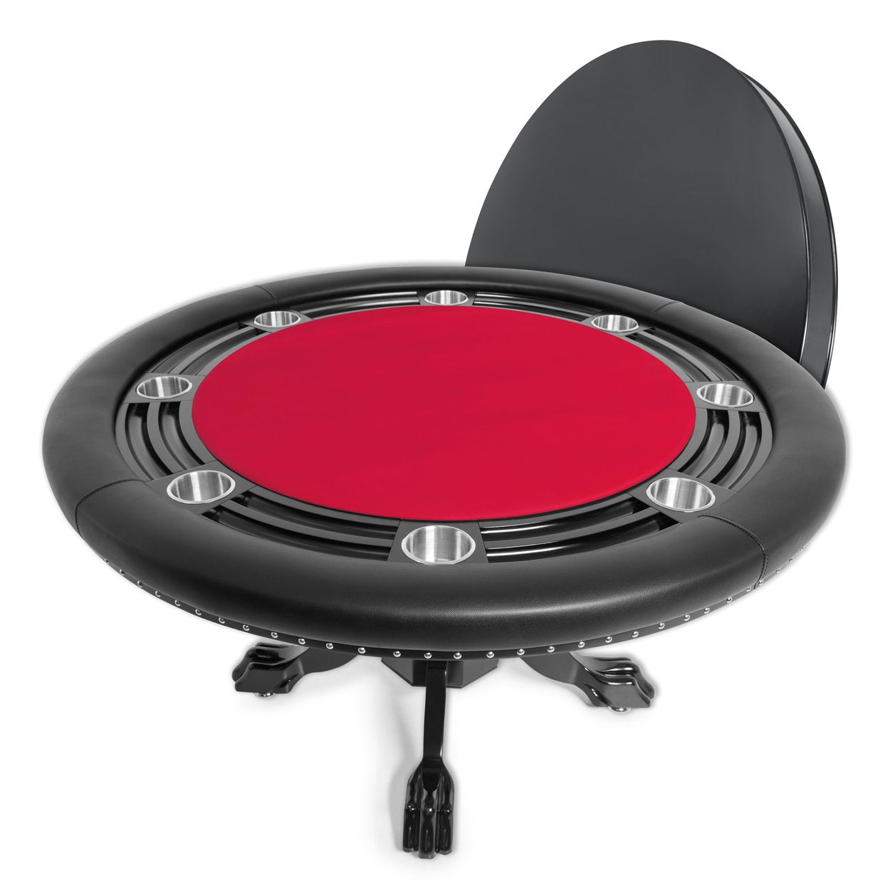 BBO The Nighthawk Poker Table Black Leg Velveteen Red Dining Top