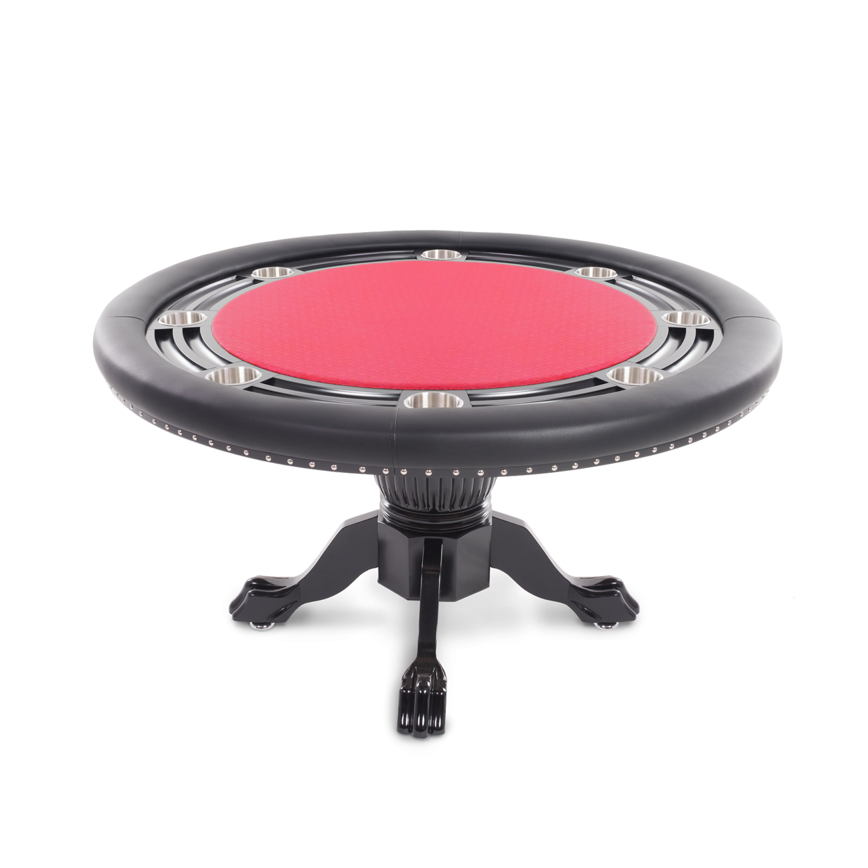 BBO The Nighthawk Poker Table Black Pedestal Leg Speed Suit Red